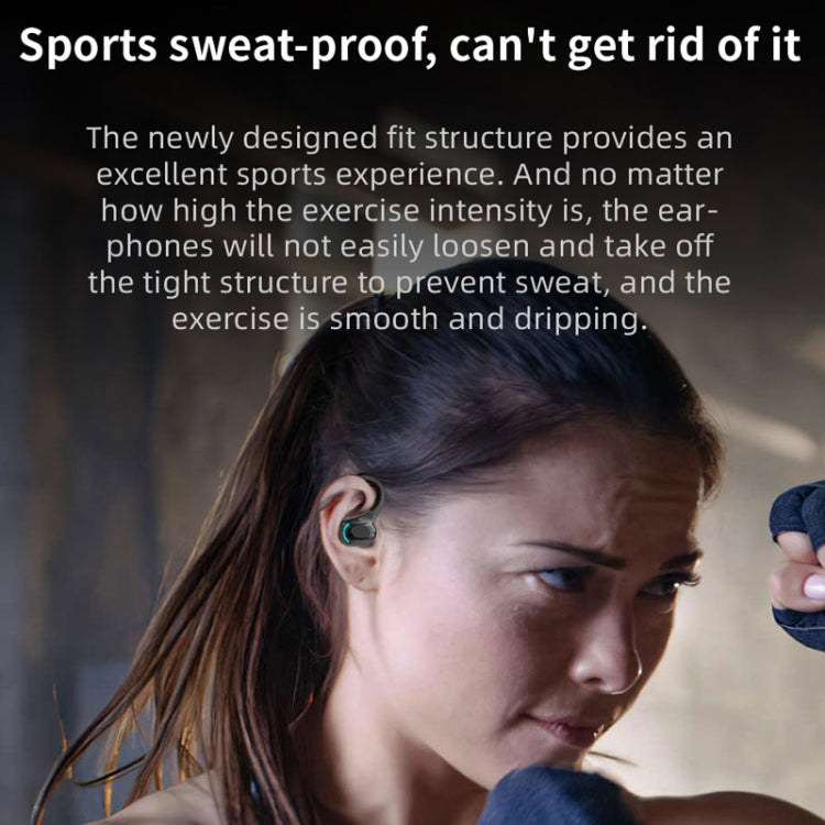 F8 Hanging Ear Stereo Wireless Bluetooth Earphones With Charging Bin, With Charging Bin(Black Double Ear), With Charging Bin(Red Double Ear), With Charging Bin(Green Double Ear), With Charging Bin(Blue Double Ear)