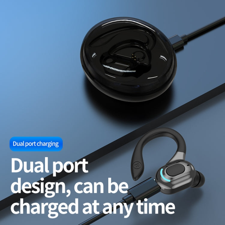 F8 Hanging Ear Stereo Wireless Bluetooth Earphones With Charging Bin, With Charging Bin(Blue Single Ear), With Charging Bin(Red Single Ear), With Charging Bin(Green Single Ear), With Charging Bin(Black Single Ear)