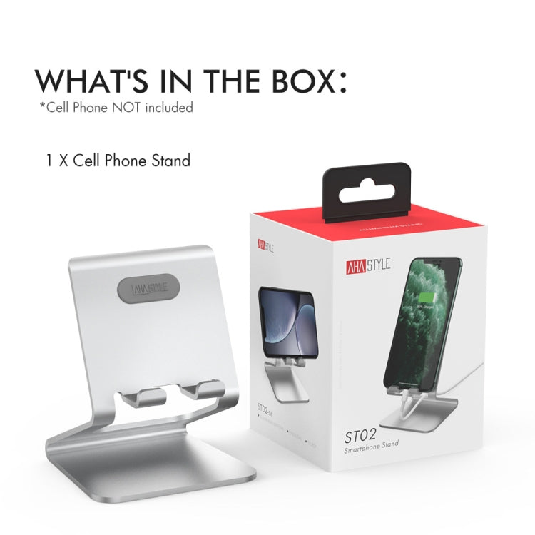 AhaStyle ST02 Mobile Phone Aluminum Alloy Fixed Bracket Storage Charging Base, ST02 (Silver), ST02 (Black), ST02 (Rose Gold)