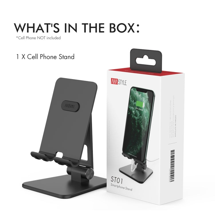 Support de chargement de téléphone pratique en alliage d'aluminium AhaStyle ST01, double pivot, ST01 (noir), ST01 (argent)