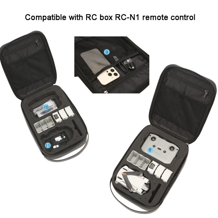 For DJI Mini 3 / Mini 3 Pro Hard Shell Storage Bag Box Chest Bag Shoulder Bag Messenger Bag, M3-010 (Dark Gray), M3-010 (Silver)