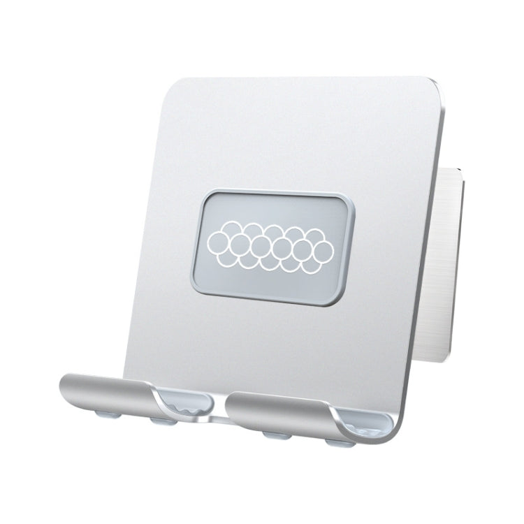 B87 Punch-free Tablet PC Aluminum Alloy Bracket Bathroom Kitchen Adhesive Wall Phone Holder, B87 (Silver Gray)
