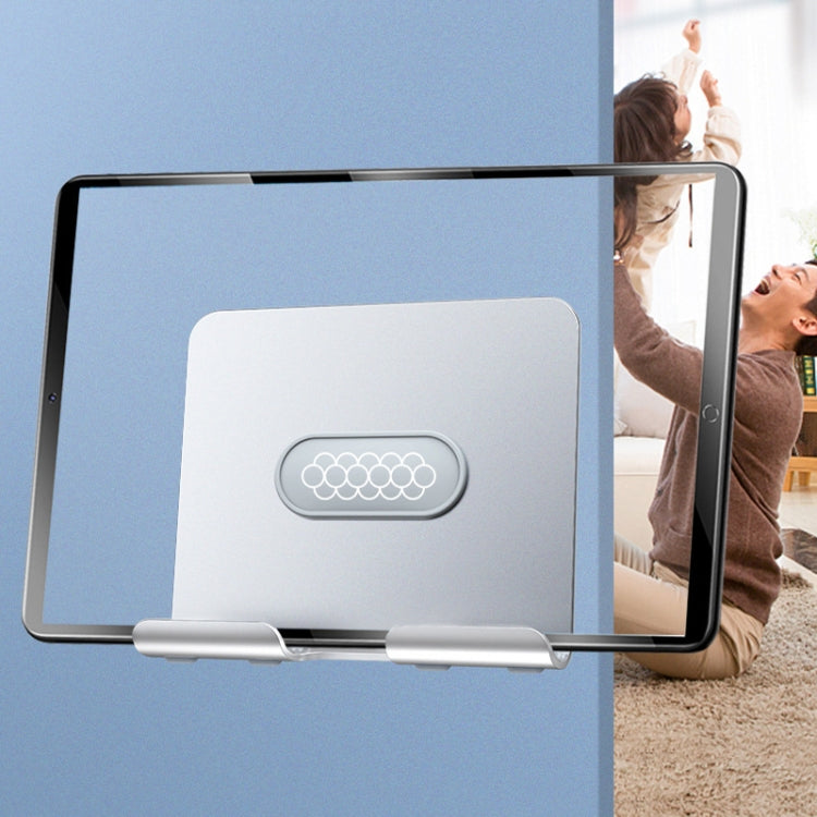 B87 Punch-free Tablet PC Aluminum Alloy Bracket Bathroom Kitchen Adhesive Wall Phone Holder, B87 (Silver Gray)