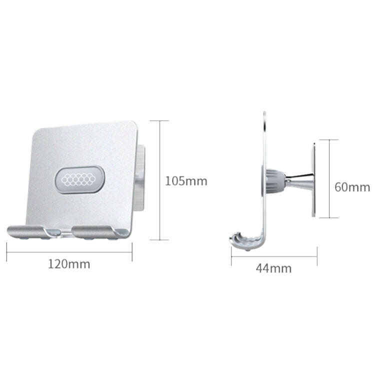 B87 Punch-free Tablet PC Aluminum Alloy Bracket Bathroom Kitchen Adhesive Wall Phone Holder, B87 (Silver Gray)