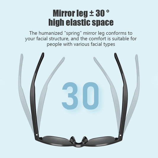 Wireless headset sunglasses in use, user wearing F06 model while listening to music