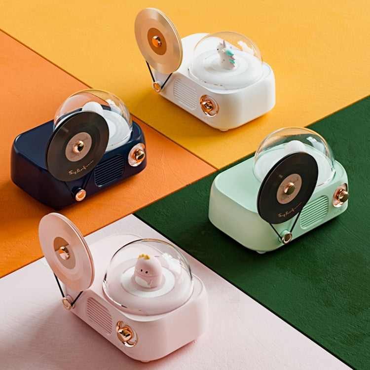Y02 Retro Vinyl Record Player Wireless Bluetooth Speaker Ambient Light Aromatherapy Bluetooth Audio, Y02 (Blue), Y02 (Pink), Y02 (Green), Y02 (White)