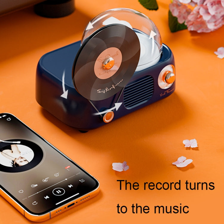 Y02 Retro Vinyl Record Player Wireless Bluetooth Speaker Ambient Light Aromatherapy Bluetooth Audio, Y02 (Blue), Y02 (Pink), Y02 (Green), Y02 (White)