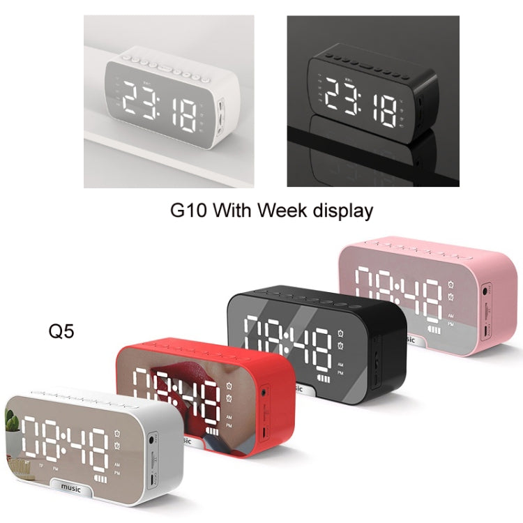 Outdoor Portable Card Bluetooth Speaker Small Clock Radio, Q5 Black 1400mAh