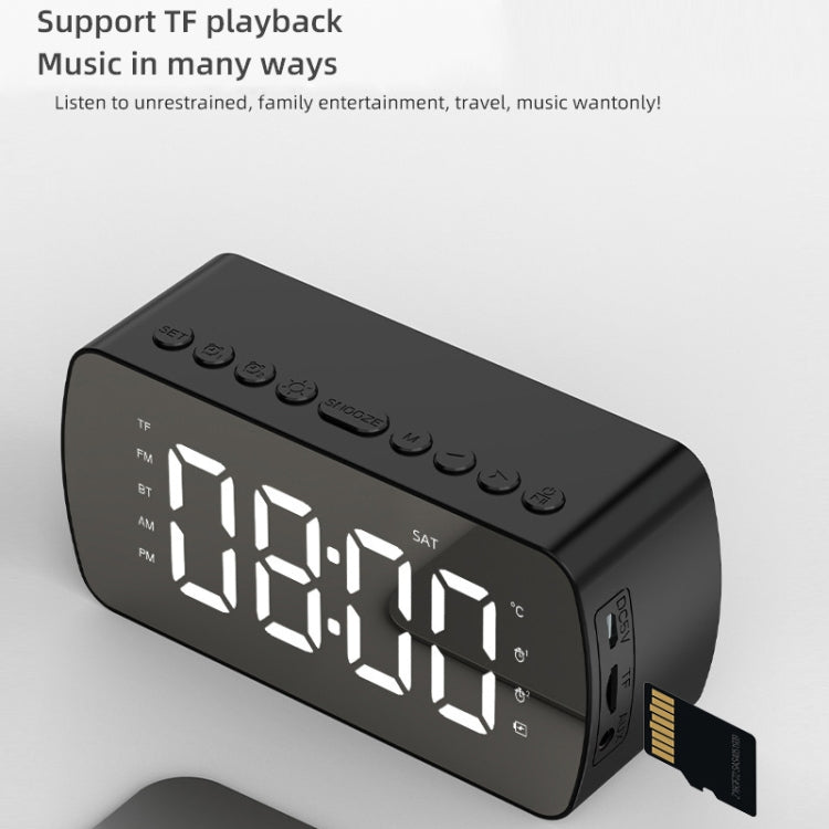 Outdoor Portable Card Bluetooth Speaker Small Clock Radio, Q5 Black 1400mAh