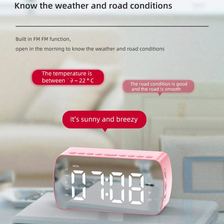 Outdoor Portable Card Bluetooth Speaker Small Clock Radio, Q5 Black 1400mAh