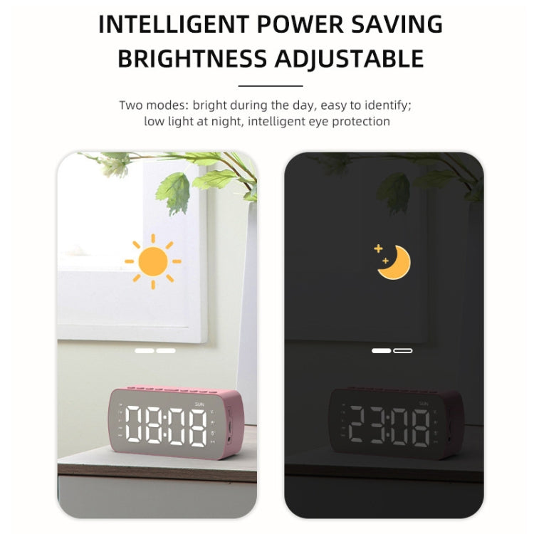 Outdoor Portable Card Bluetooth Speaker Small Clock Radio, Q5 Black 1400mAh