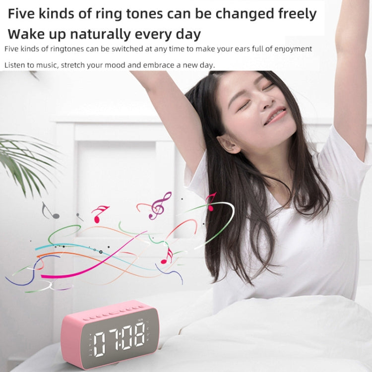 Outdoor Portable Card Bluetooth Speaker Small Clock Radio, Q5 Black 1400mAh