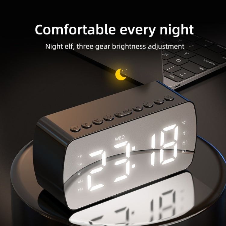 Outdoor Portable Card Bluetooth Speaker Small Clock Radio, Q5 Black 1400mAh