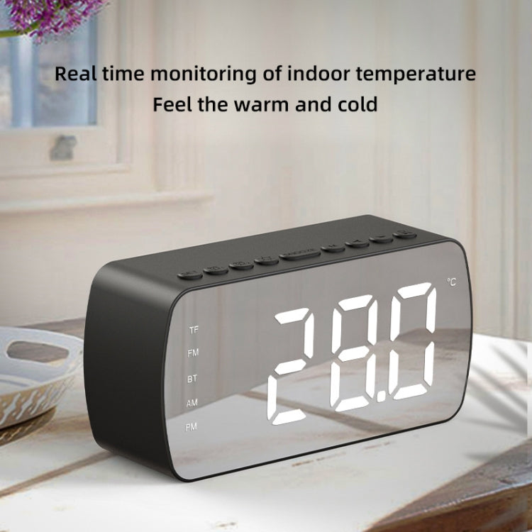 Outdoor Portable Card Bluetooth Speaker Small Clock Radio, Q5 Black 1400mAh