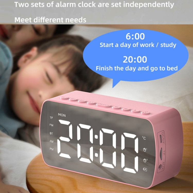 Outdoor Portable Card Bluetooth Speaker Small Clock Radio, Q5 Black 1400mAh