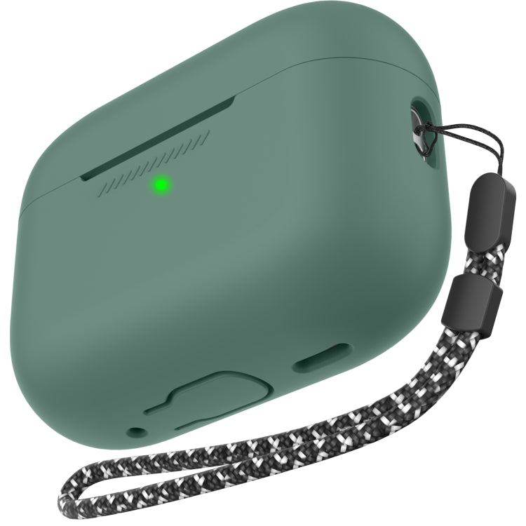 Étui de protection monobloc en silicone avec cordon pour AirPods Pro 2 AhaStyle PT187