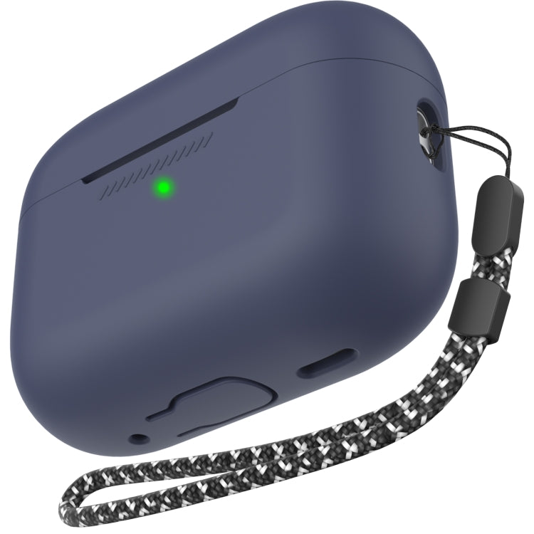 Étui de protection monobloc en silicone avec cordon pour AirPods Pro 2 AhaStyle PT187