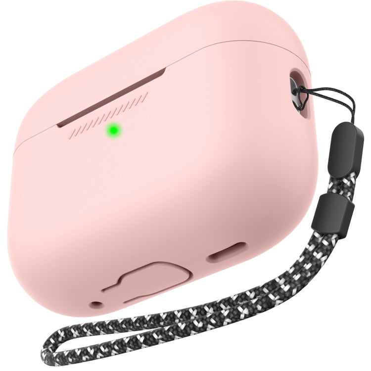 Étui de protection monobloc en silicone avec cordon pour AirPods Pro 2 AhaStyle PT187