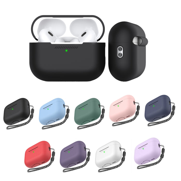 Étui de protection monobloc en silicone avec cordon pour AirPods Pro 2 AhaStyle PT187