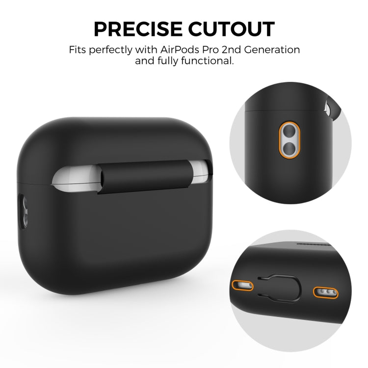 Étui de protection monobloc en silicone avec cordon pour AirPods Pro 2 AhaStyle PT187