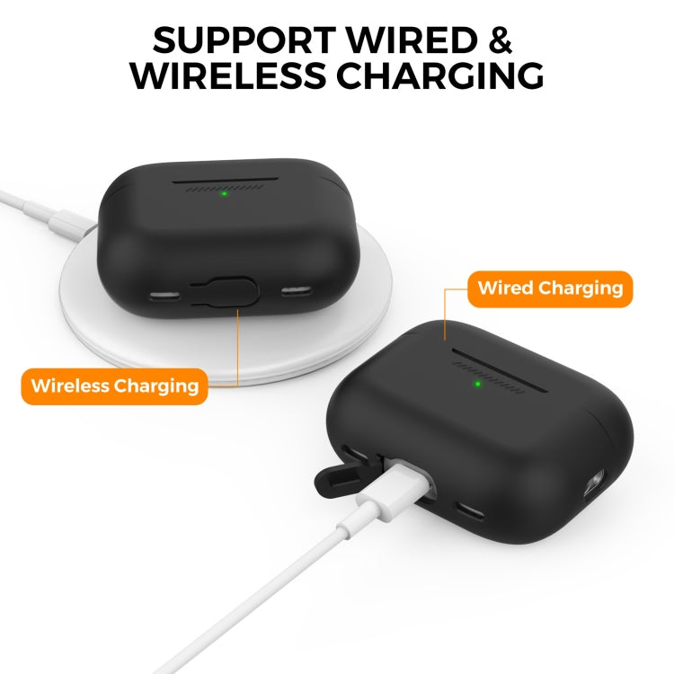 Étui de protection monobloc en silicone avec cordon pour AirPods Pro 2 AhaStyle PT187