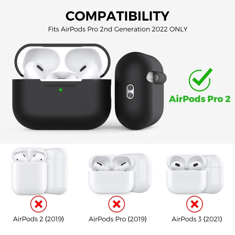 Étui de protection monobloc en silicone avec cordon pour AirPods Pro 2 AhaStyle PT187