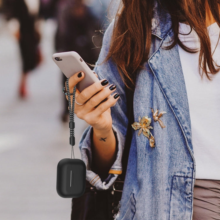 Étui de protection monobloc en silicone avec cordon pour AirPods Pro 2 AhaStyle PT187