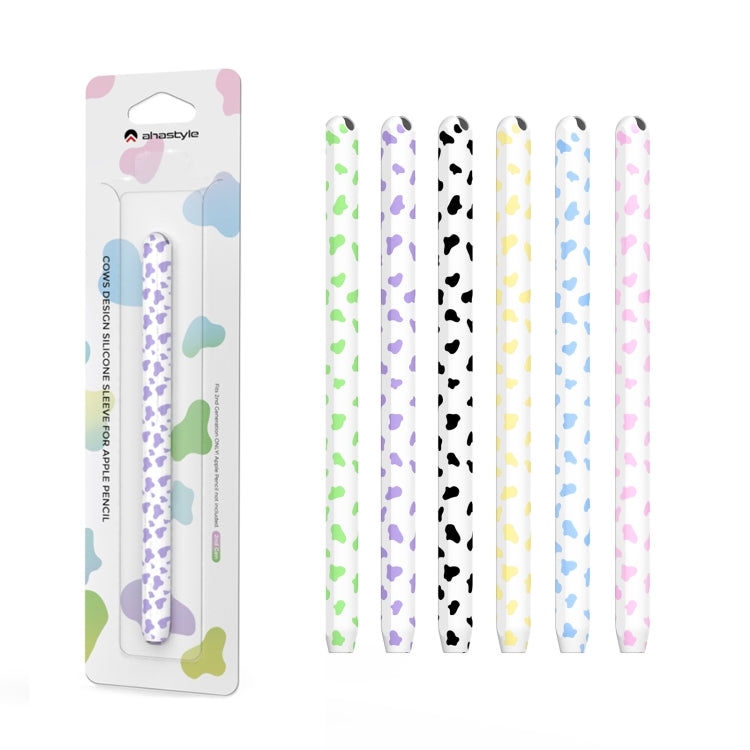 For Apple Pencil 2 AhaStyle PT65CW Silicone Pen Case Milk Cow Patterned Stylus Case