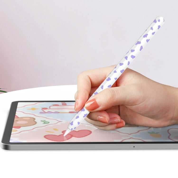 For Apple Pencil 2 AhaStyle PT65CW Silicone Pen Case Milk Cow Patterned Stylus Case