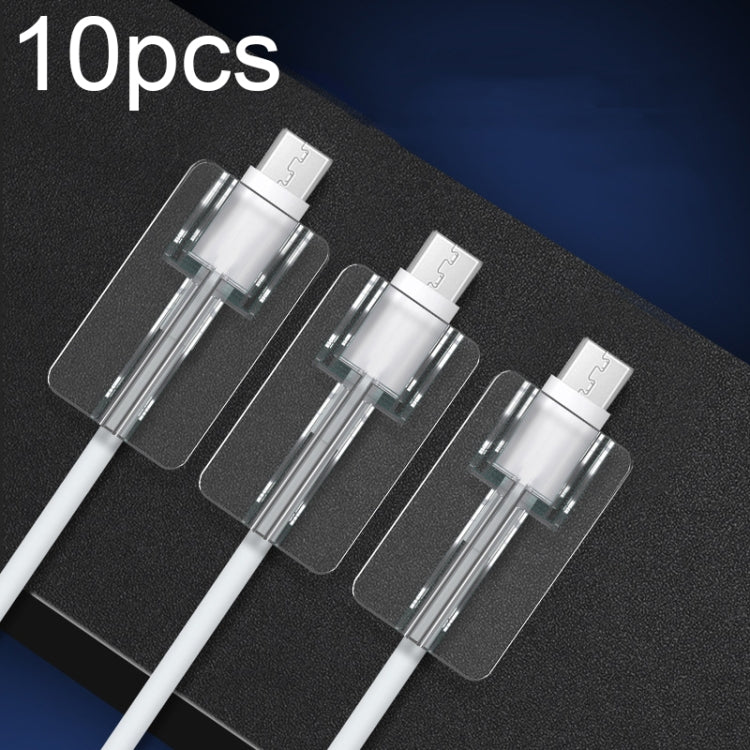 10pcs Square Transparent Data Cable Protective Sleeve Durable Break-Resistant Cable Winder