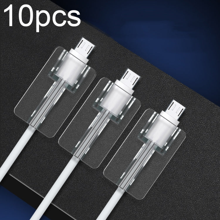 10pcs Square Transparent Data Cable Protective Sleeve Durable Break-Resistant Cable Winder