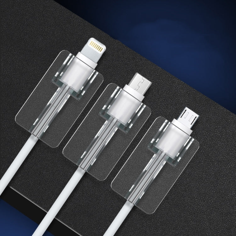 10pcs Square Transparent Data Cable Protective Sleeve Durable Break-Resistant Cable Winder