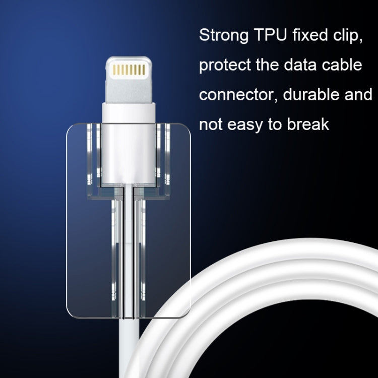 10pcs Square Transparent Data Cable Protective Sleeve Durable Break-Resistant Cable Winder