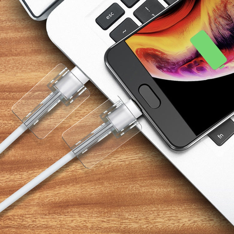 10pcs Square Transparent Data Cable Protective Sleeve Durable Break-Resistant Cable Winder