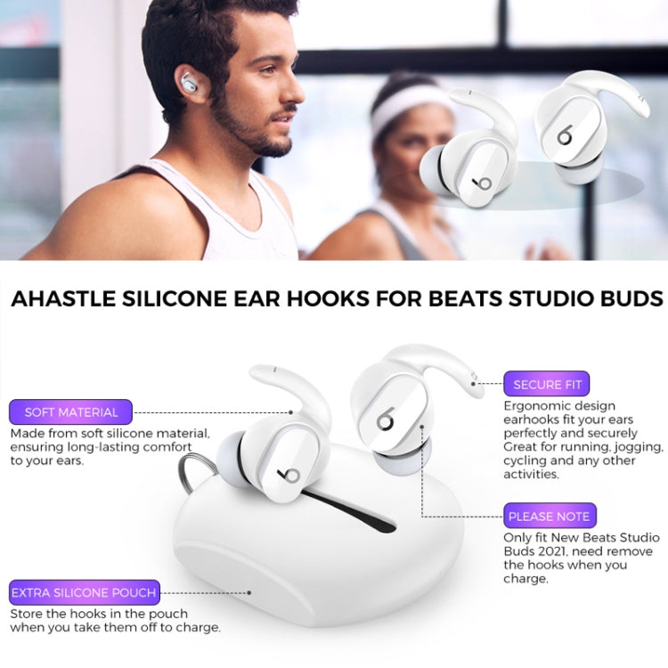 For Beats Studio Buds AhaStyle PT172 Earphone Silicone Ear Caps, Style:, Earcap x 3+Case (White), Earcap x 3+Case (Red), Earcap x 3+Case (Black), Earcap (White), Earcap (Black), Earcap (Red)