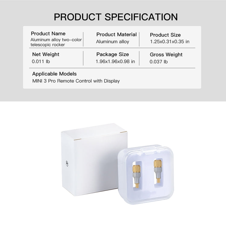 For DJI Mini 3 Pro RCSTQ Aluminum Alloy Two Color Telescopic Joystick With Screen Remote Control Thumb Operation Rod, For DJI Mini 3 Pro Two-color