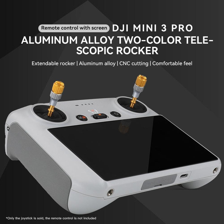 For DJI Mini 3 Pro RCSTQ Aluminum Alloy Two Color Telescopic Joystick With Screen Remote Control Thumb Operation Rod, For DJI Mini 3 Pro Two-color