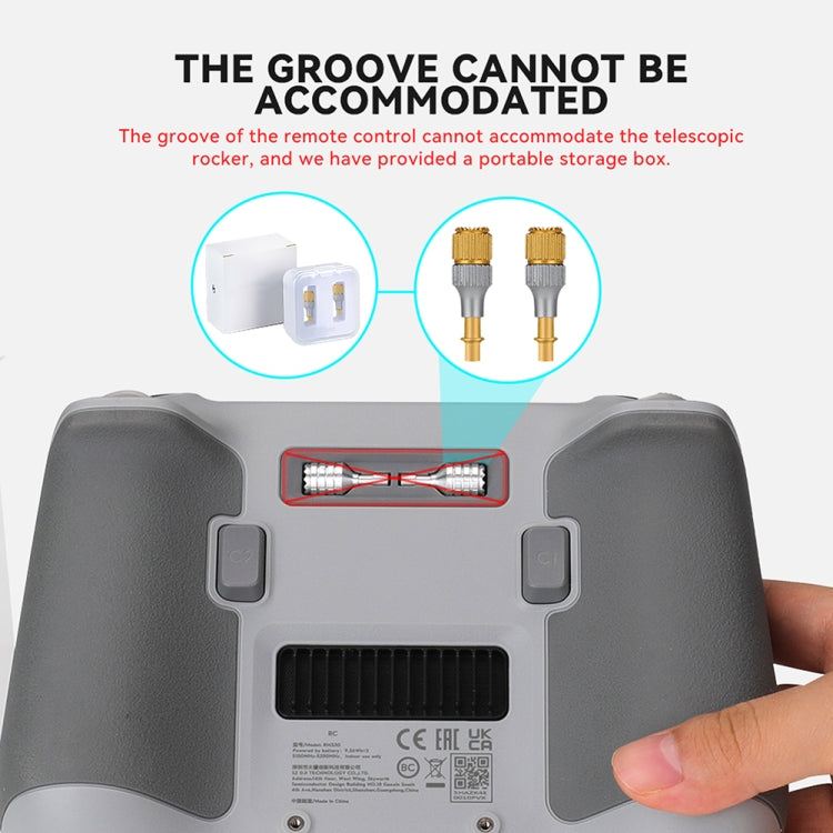 For DJI Mini 3 Pro RCSTQ Aluminum Alloy Two Color Telescopic Joystick With Screen Remote Control Thumb Operation Rod, For DJI Mini 3 Pro Two-color