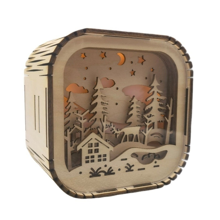 BT813X Solid Wood Ambient Light Wireless Bluetooth Speaker Home Night Light Wood Carving Pattern Audio, BT813X (Wood Color)