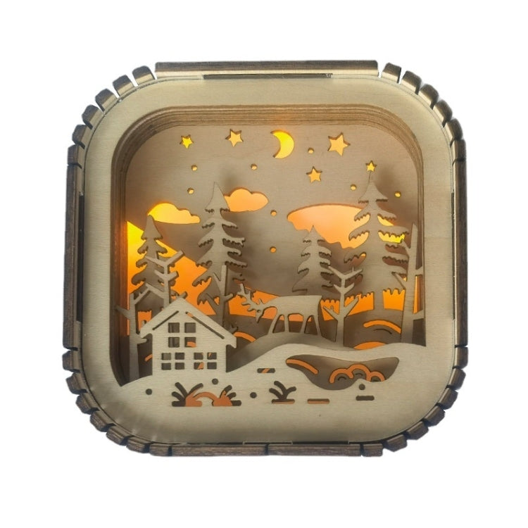 BT813X Solid Wood Ambient Light Wireless Bluetooth Speaker Home Night Light Wood Carving Pattern Audio, BT813X (Wood Color)