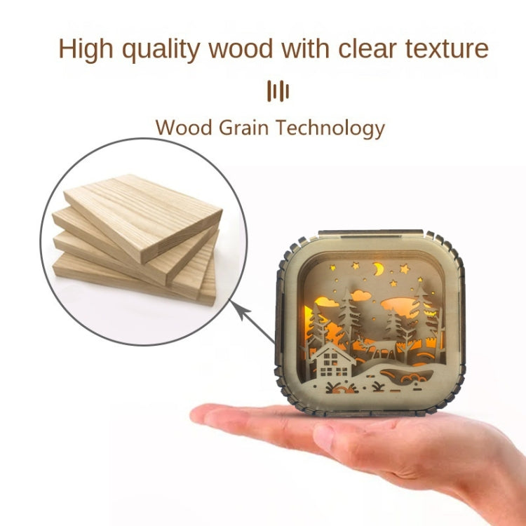 BT813X Solid Wood Ambient Light Wireless Bluetooth Speaker Home Night Light Wood Carving Pattern Audio, BT813X (Wood Color)