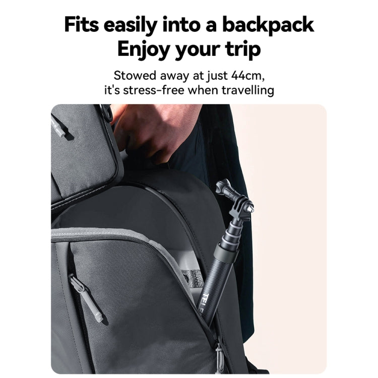 TELESIN 3M Carbon Fiber Selfie Stick Monopod  With 1/4 Screw For Action Camera, 3m