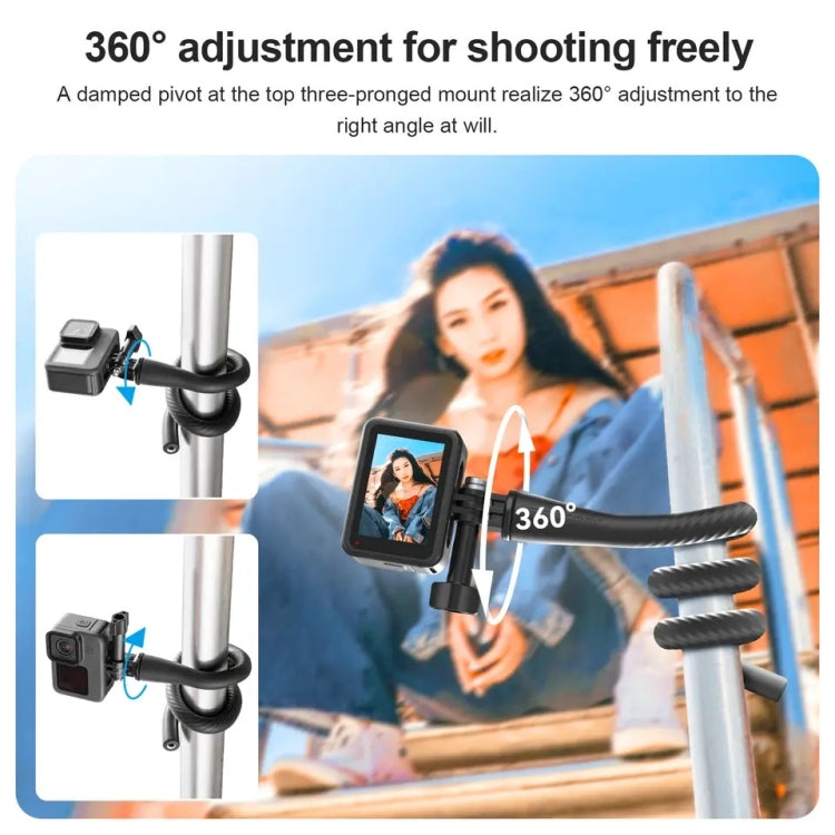 TELESIN Flexible Mount Bracket Octopus Tripod For Mini Action Camera and Mobile Phone,Spec:, Only Bracket, With Phone Clip Kit
