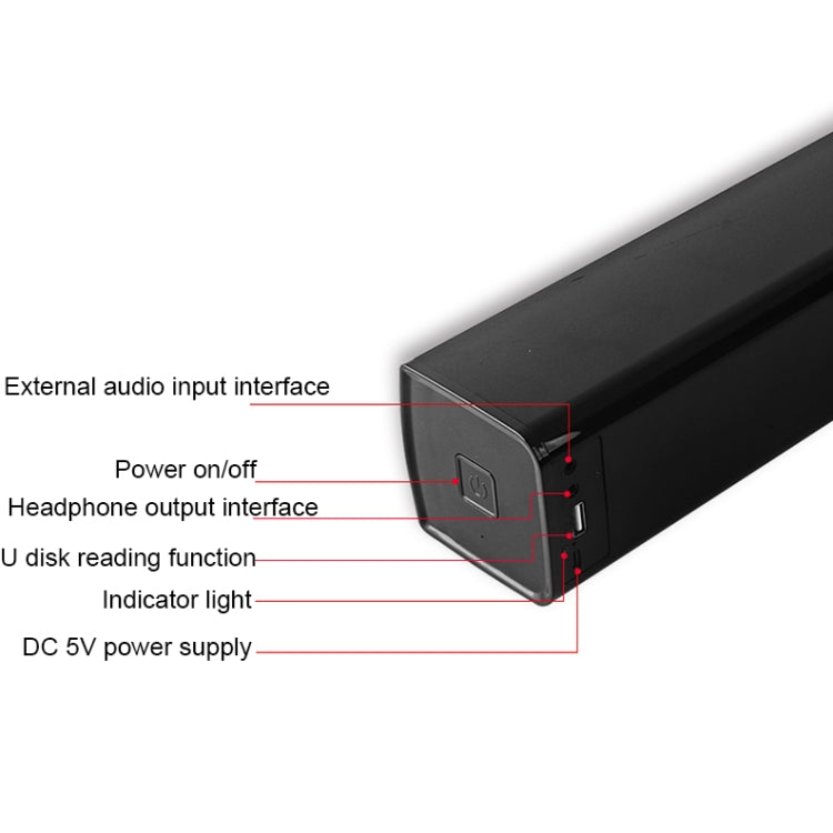 Enceinte Bluetooth de bureau BT809S, longue durée de jeu, prise USB, éclairage ambiant intelligent, audio