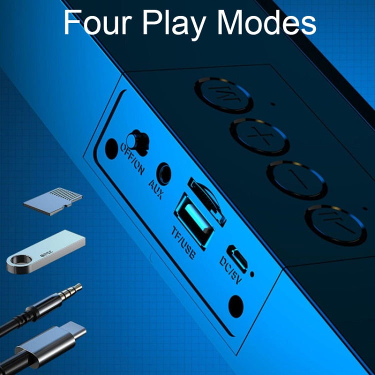 E-3562 Desktop Long Strip Multifunctional RGB Colorful Light Bluetooth Wireless Speaker, E-3562 (Black)