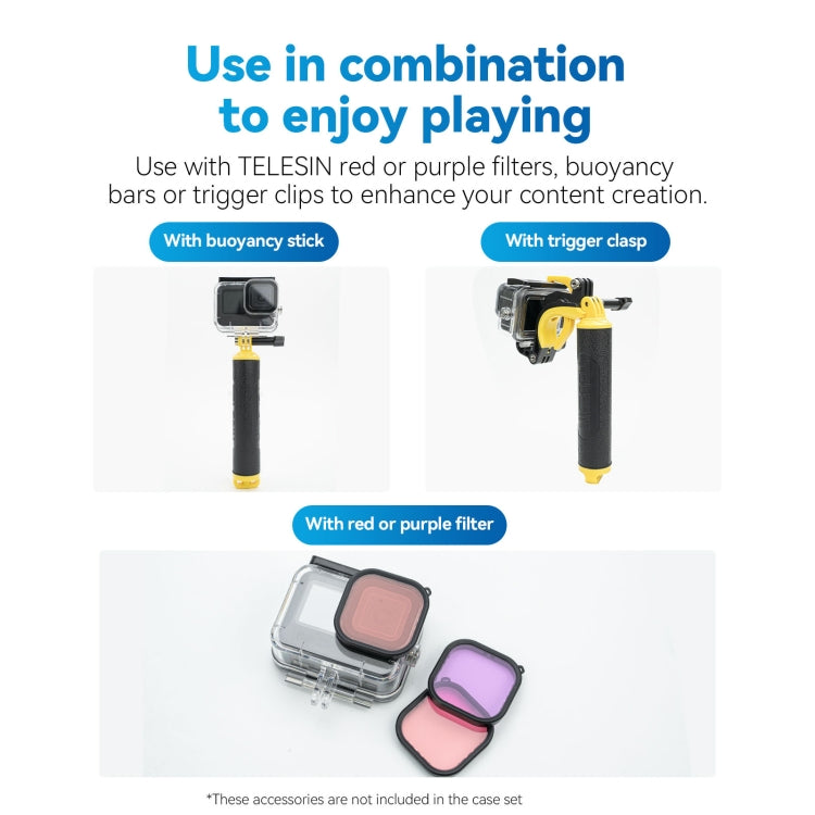 For GoPro Hero11 Black / HERO10 Black / HERO9 Black TELESIN Waterproof Case Full Scene Anti-Fog Underwater Diving Housing, For GoPro Hero11 Black / HERO10 Black / HERO9 Black