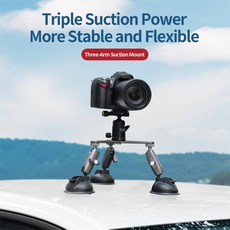 TELESIN Suction Cup Action Camera Tripod Mount for Car Holder Stand Bracket, TELESIN Triangle