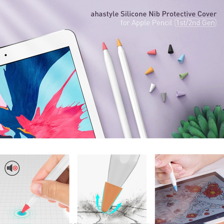 For Apple Pencil 1 / 2 AhaStyle PT107 40pcs Silicone Tip Protective Case