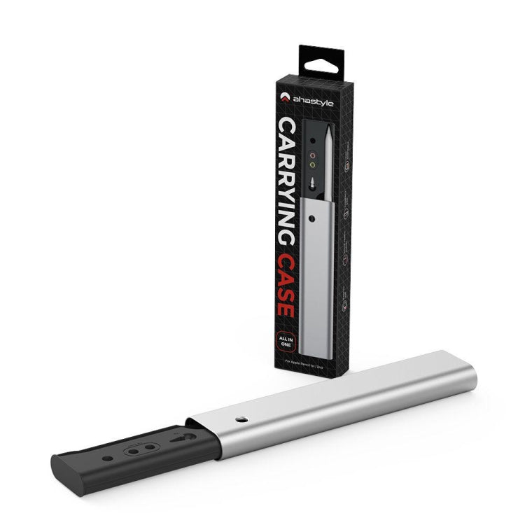For Apple Pencil 1 / 2 AhaStyle PT145 Aluminum Storage Pen Case, PT145 (Silver), PT145 (Dark Gray)