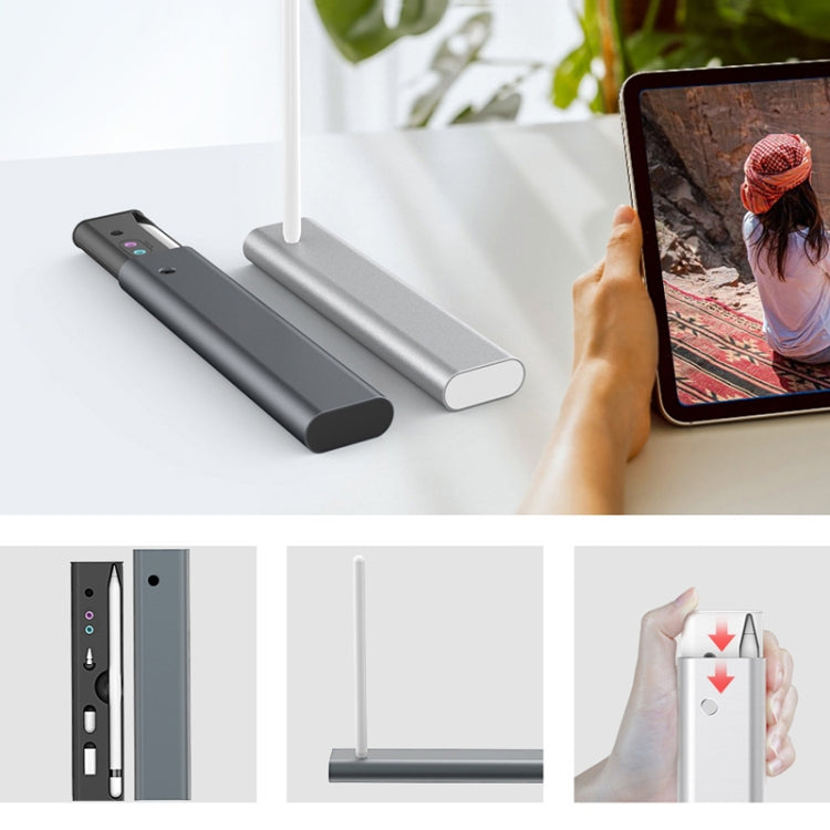 For Apple Pencil 1 / 2 AhaStyle PT145 Aluminum Storage Pen Case, PT145 (Silver), PT145 (Dark Gray)